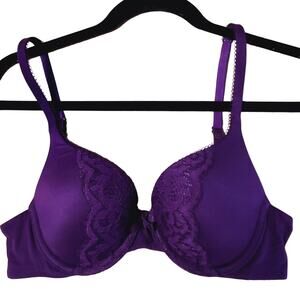Victoria's Secret Body By Victoria Perfect Shape Purple Underwire Lace Bra 32B